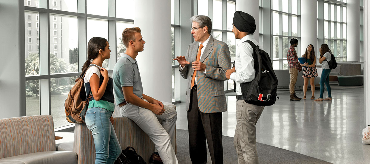 President Frenk with students